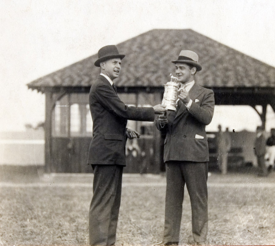 Trophy presentation for first race